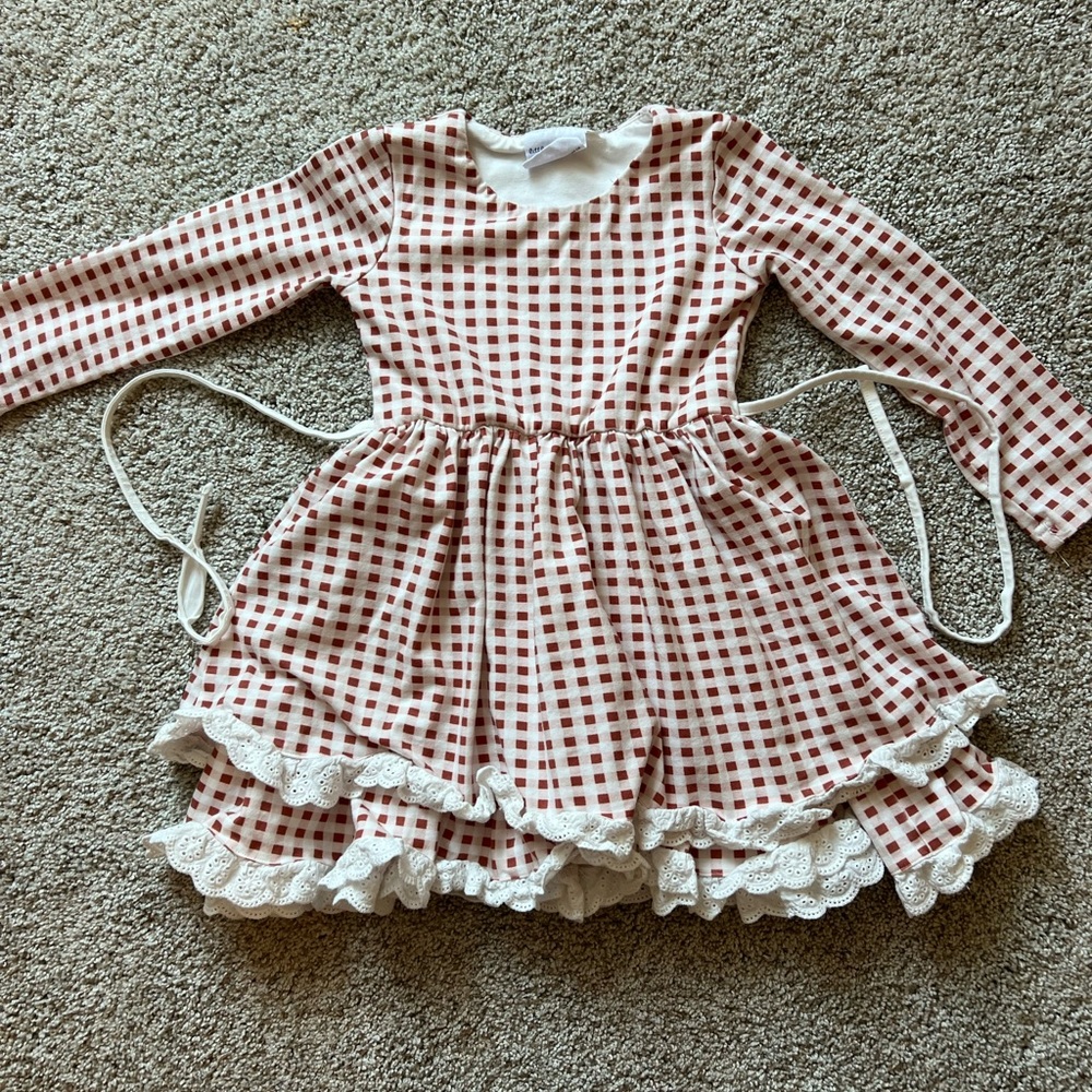 Aubrey Dress - Rust Check